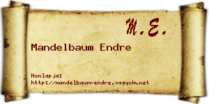 Mandelbaum Endre névjegykártya
