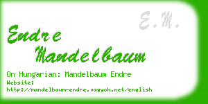 endre mandelbaum business card